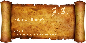Fekete Bennó névjegykártya